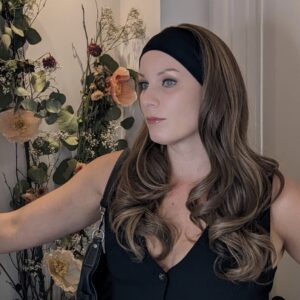*Encelia Headband Wigs Luxury Synthetic (European Human Hair Replica) 100% Hand-Tied 12" X/S Petite - Image 5
