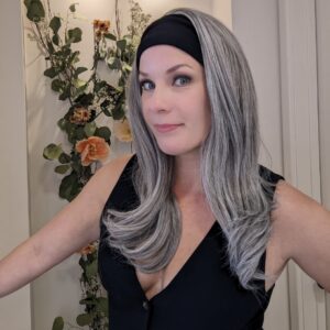 *Encelia Headband Wigs Luxury Synthetic (European Human Hair Replica) 100% Hand-Tied 12" X/S Petite - Image 6
