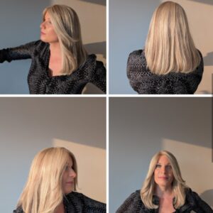 Encelia 12" Italian Bob 100% Hand-Tied Luxury Synthetic (European Human Hair Replica) Full Lace Front wig - Medium - Image 11